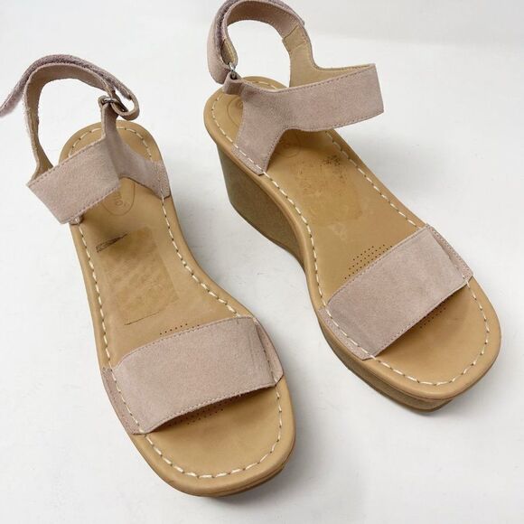 Corso Como Suede Wedges Velcro Sandals Size 11 - Picture 3 of 9